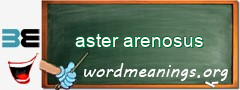 WordMeaning blackboard for aster arenosus